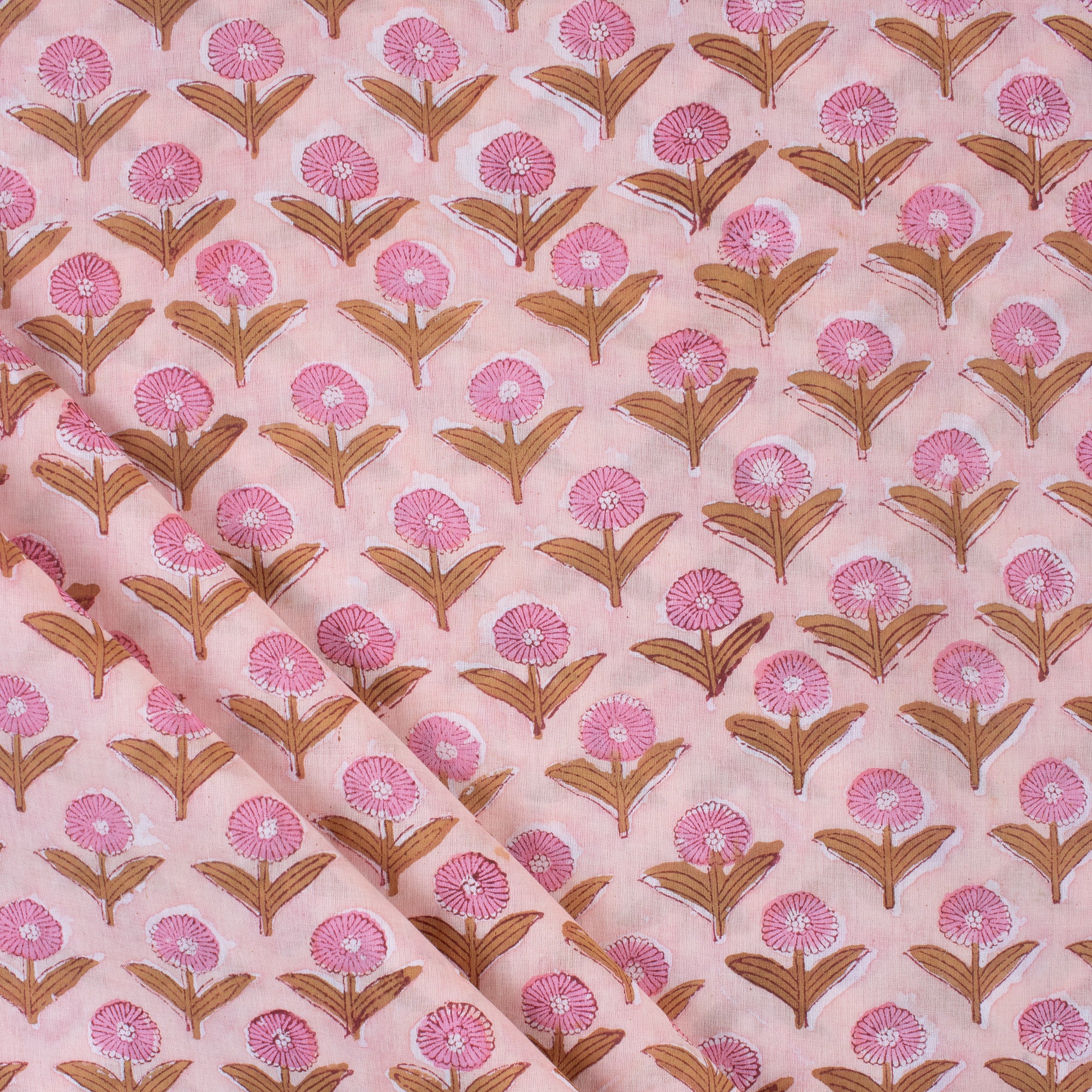 Light Weighted Floral Hand Block Printed Fabric