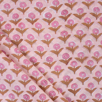Light Weighted Floral Hand Block Printed Fabric