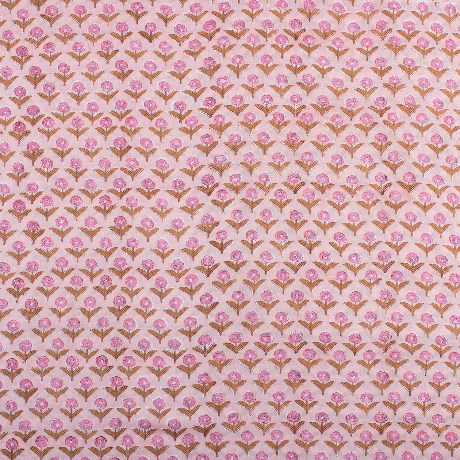 Light Weighted Floral Hand Block Printed Fabric