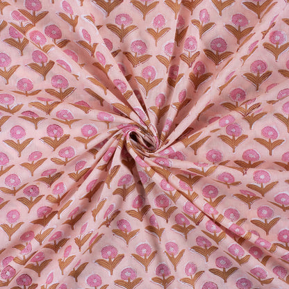 Light Weighted Floral Hand Block Printed Fabric
