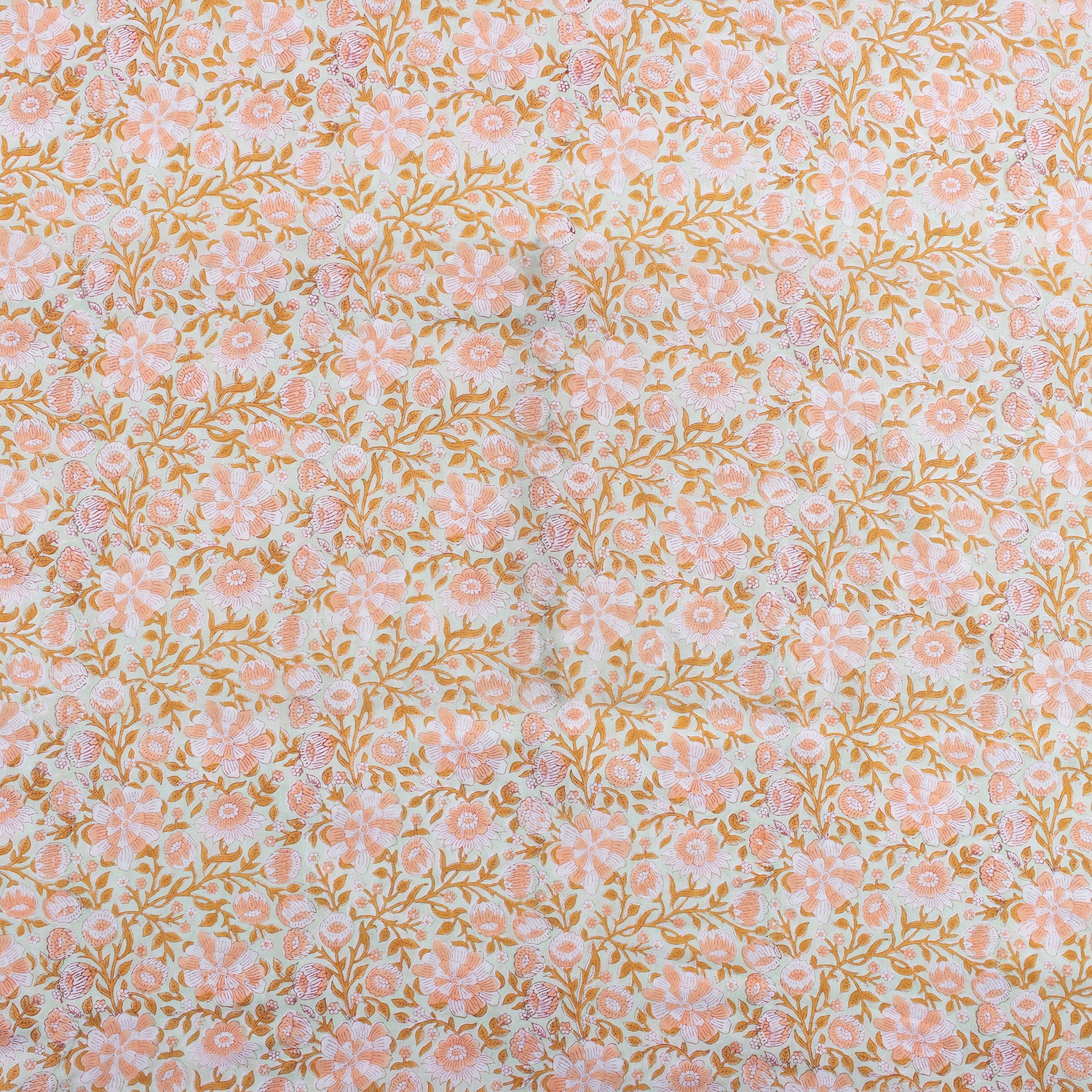 Trendy Hand Block Printed Pink Floral Cotton Fabric