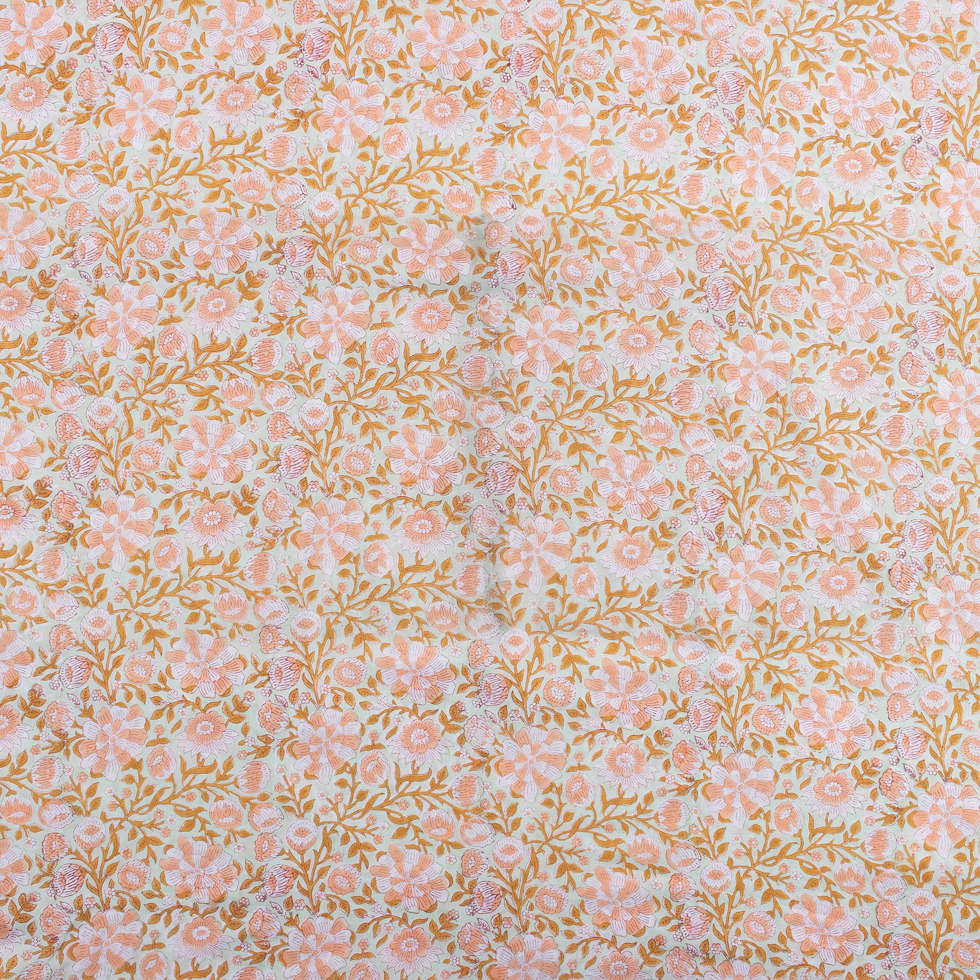 Trendy Hand Block Printed Pink Floral Cotton Fabric