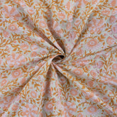 Trendy Hand Block Printed Pink Floral Cotton Fabric