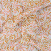 Trendy Hand Block Printed Pink Floral Cotton Fabric