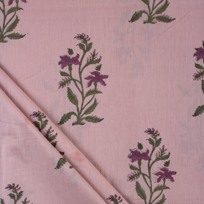 Best Hand Block Printed Red Floral Fabric for Dress