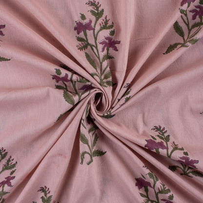 Best Hand Block Printed Red Floral Fabric for Dress