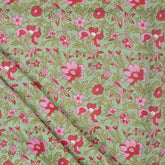 Floral Hand Block Indian Print Fabric Online