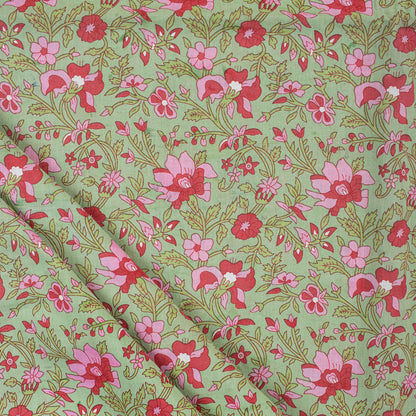 Floral Hand Block Indian Print Fabric Online