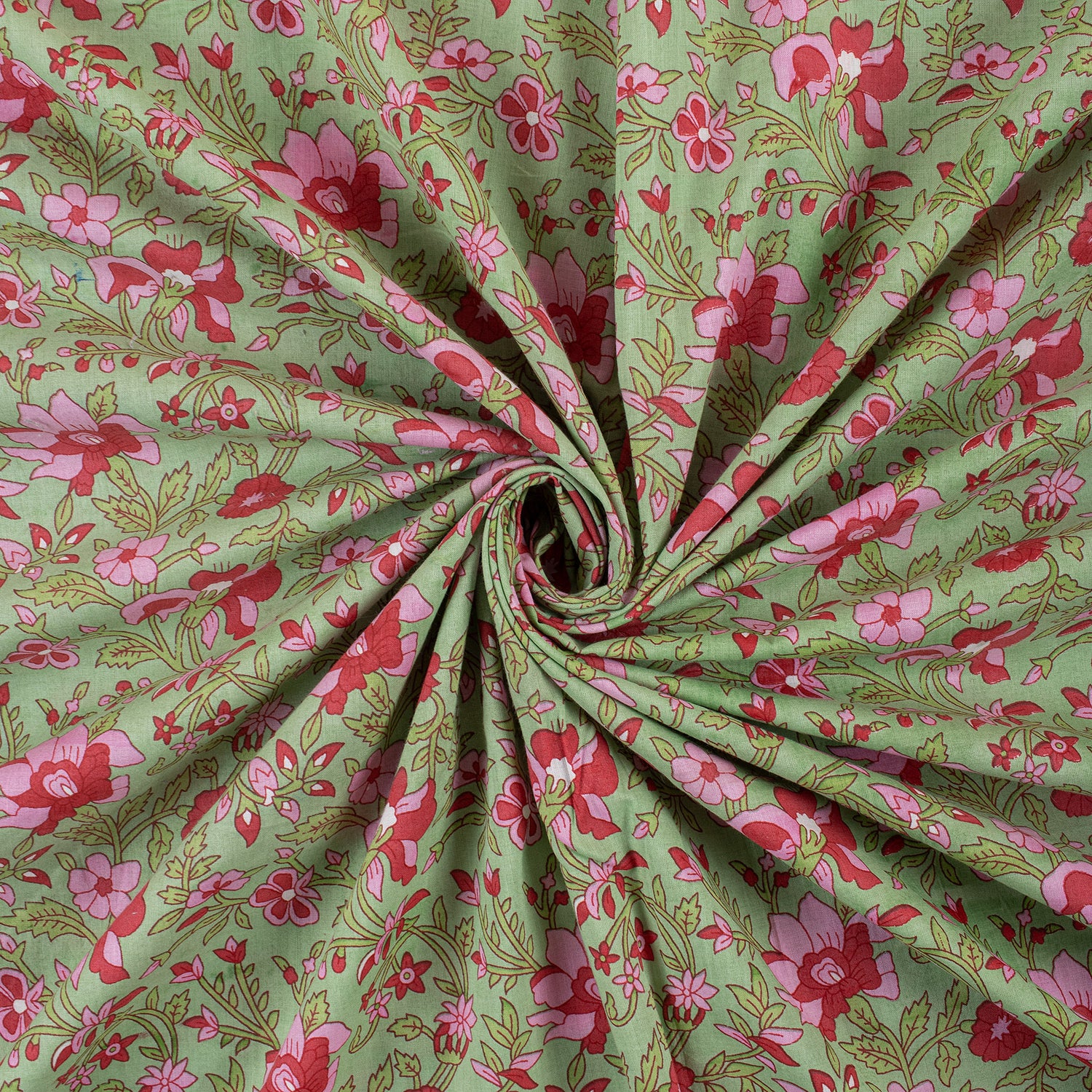 Floral Hand Block Indian Print Fabric Online