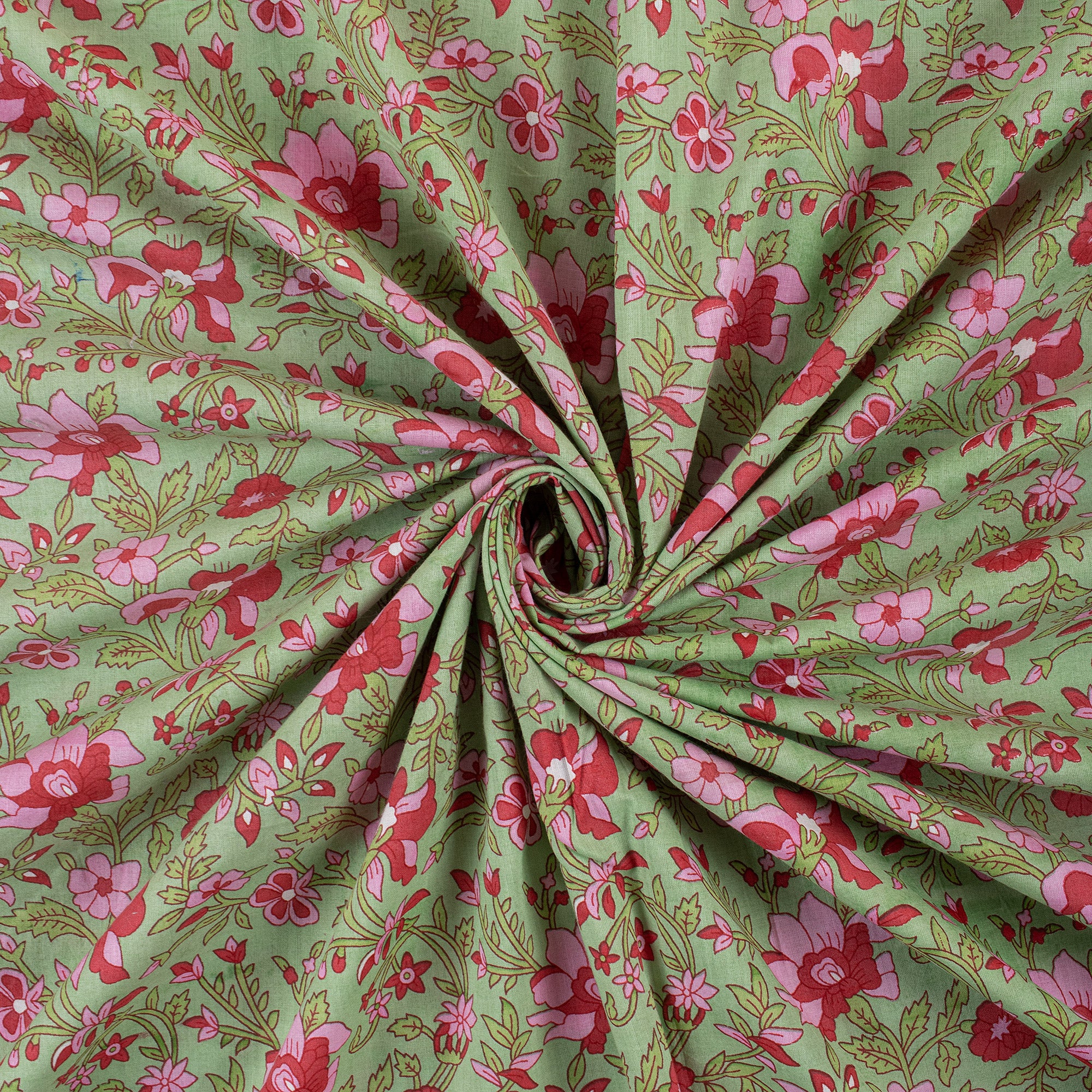 Floral Hand Block Indian Print Fabric Online