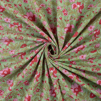 Floral Hand Block Indian Print Fabric Online