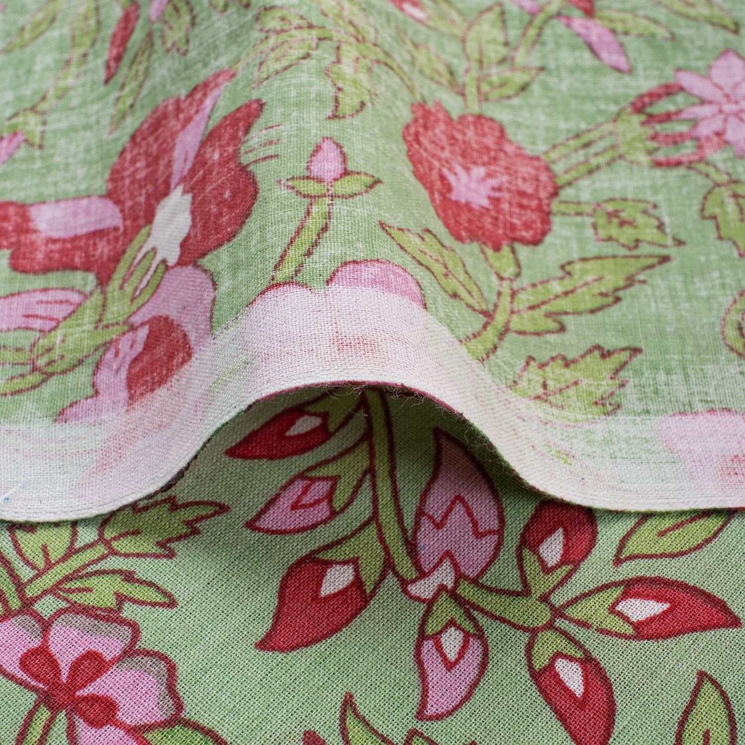 Floral Hand Block Indian Print Fabric Online