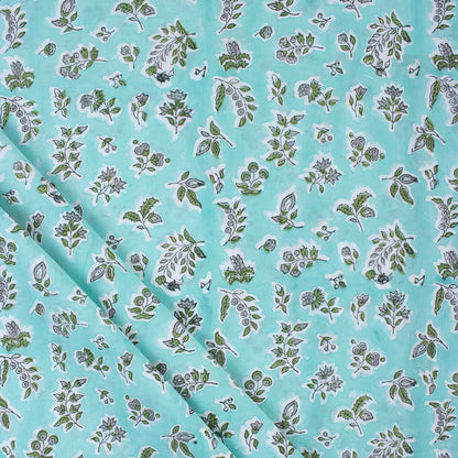 Leaf Indian Hand Block Printed Fabric by Yard