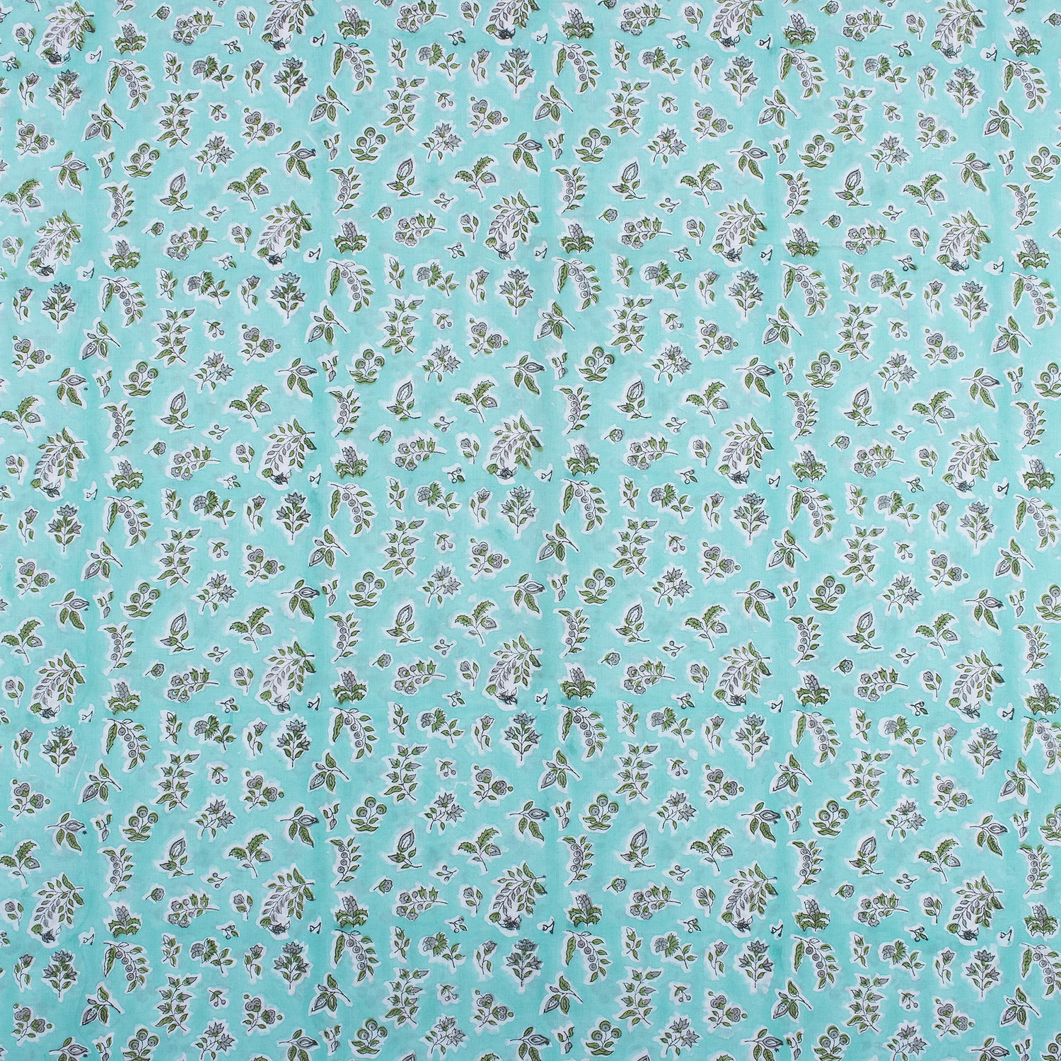 Leaf Indian Hand Block Printed Fabric by Yard