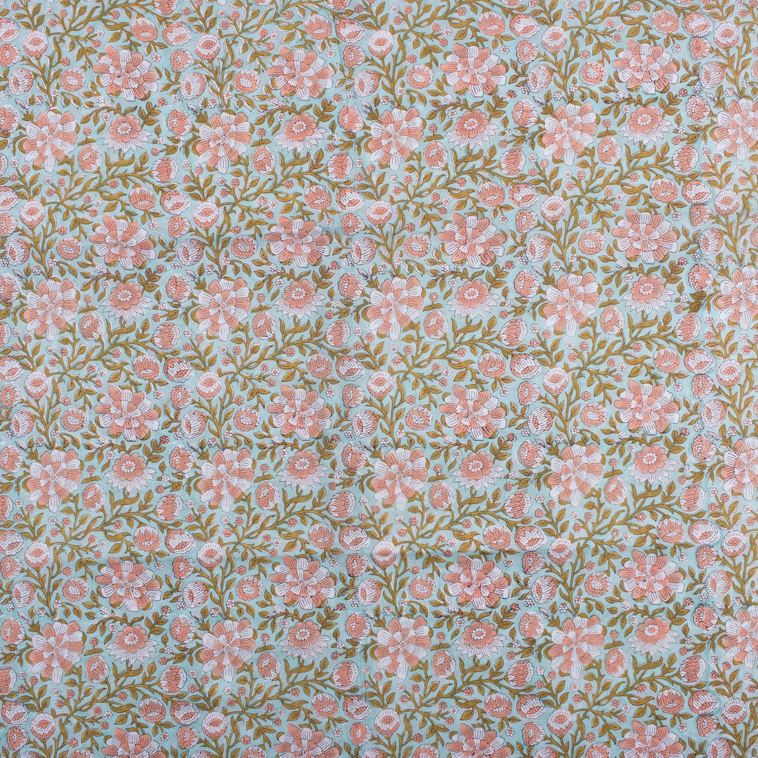 Multi Floral Handmde Printed Cotton Fabric