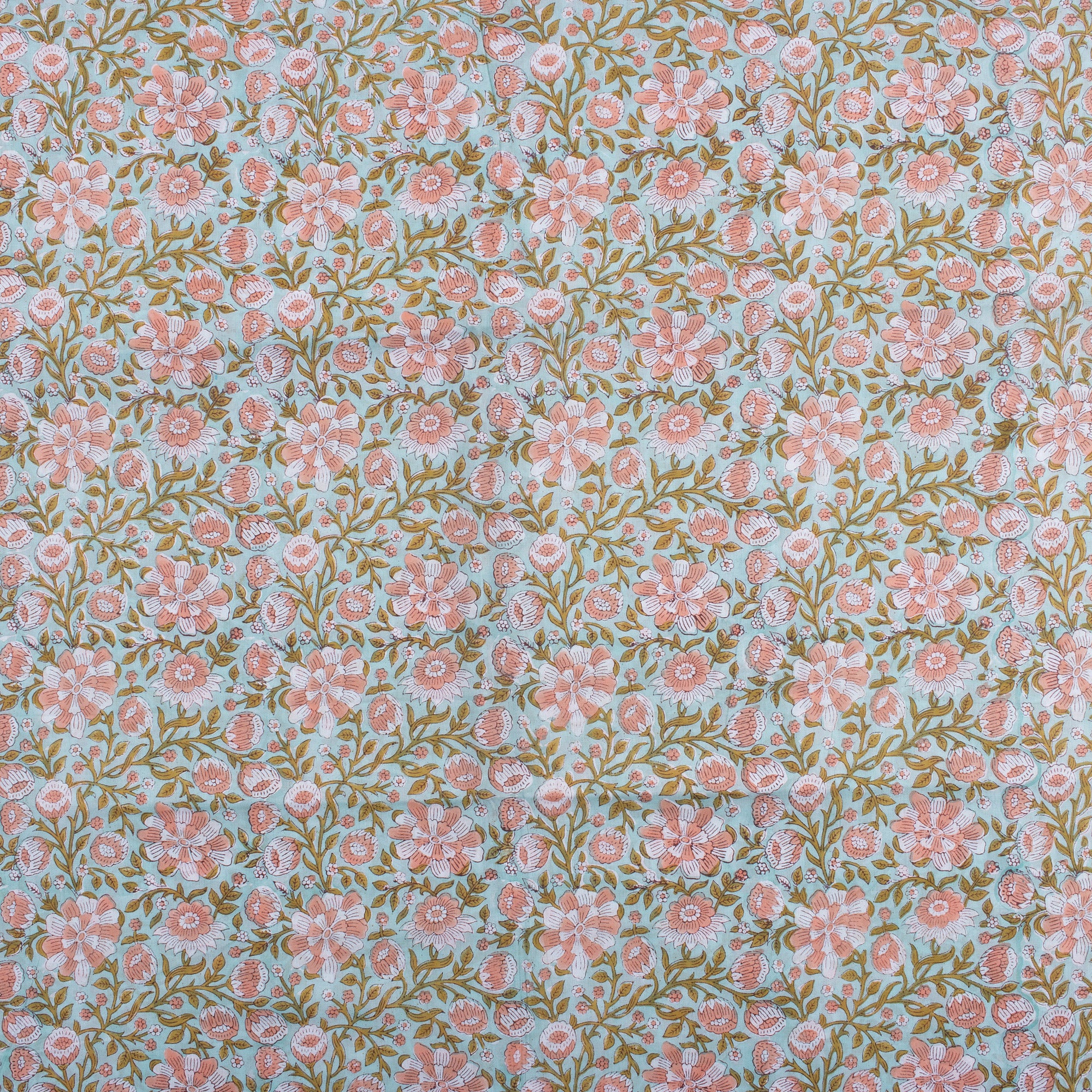 Multi Floral Handmde Printed Cotton Fabric