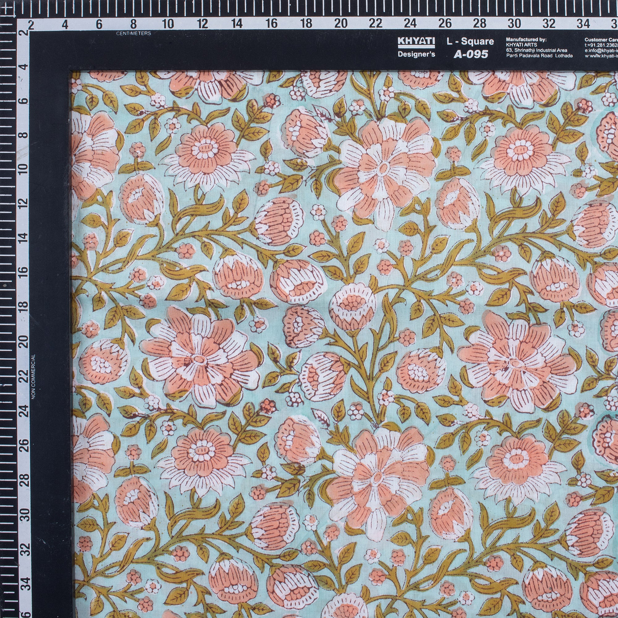Multi Floral Handmde Printed Cotton Fabric