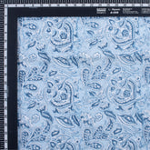 Blue Floral Block Printed Cotton Fabric