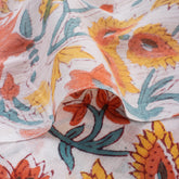 Premium Floral Hand Block Printed Pure Cotton Fabric