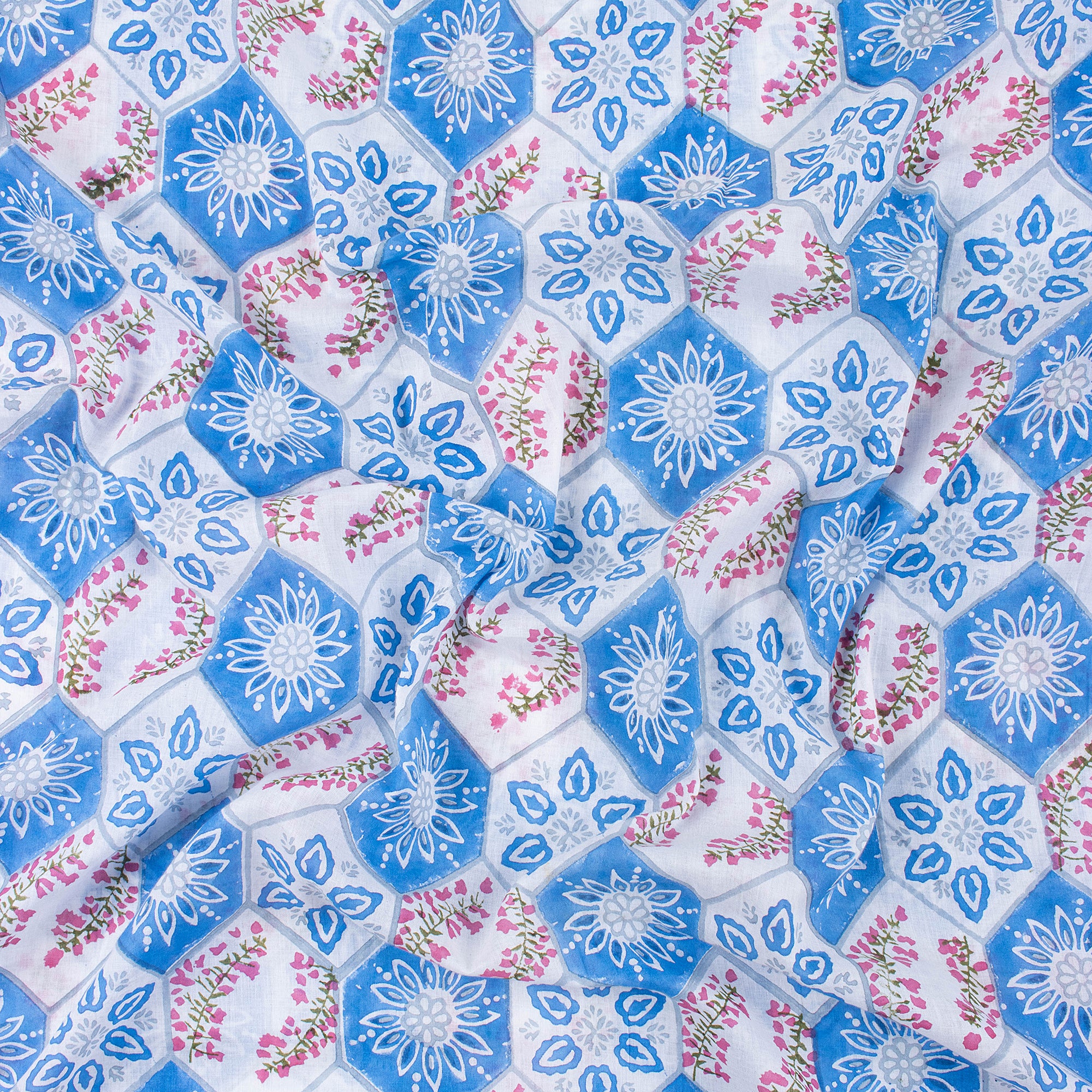 Latest Tie Dye Cotton Geometric Print Fabric