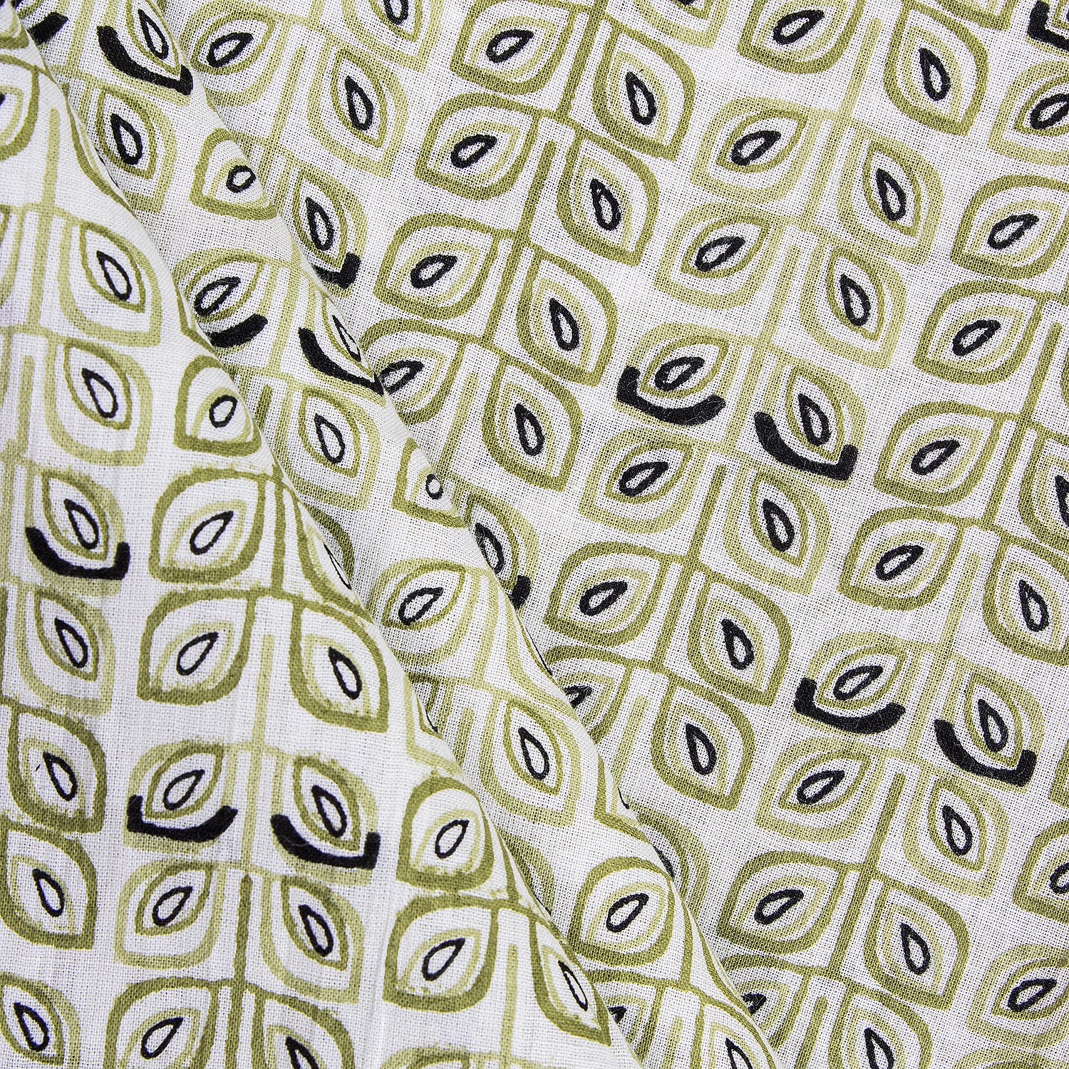 Multicolor Leaf Print Pure Cotton Jaipuri Fabric