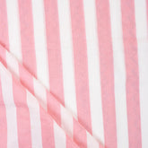 Indian Pink Stripe Hand Block Printed Running Fabric