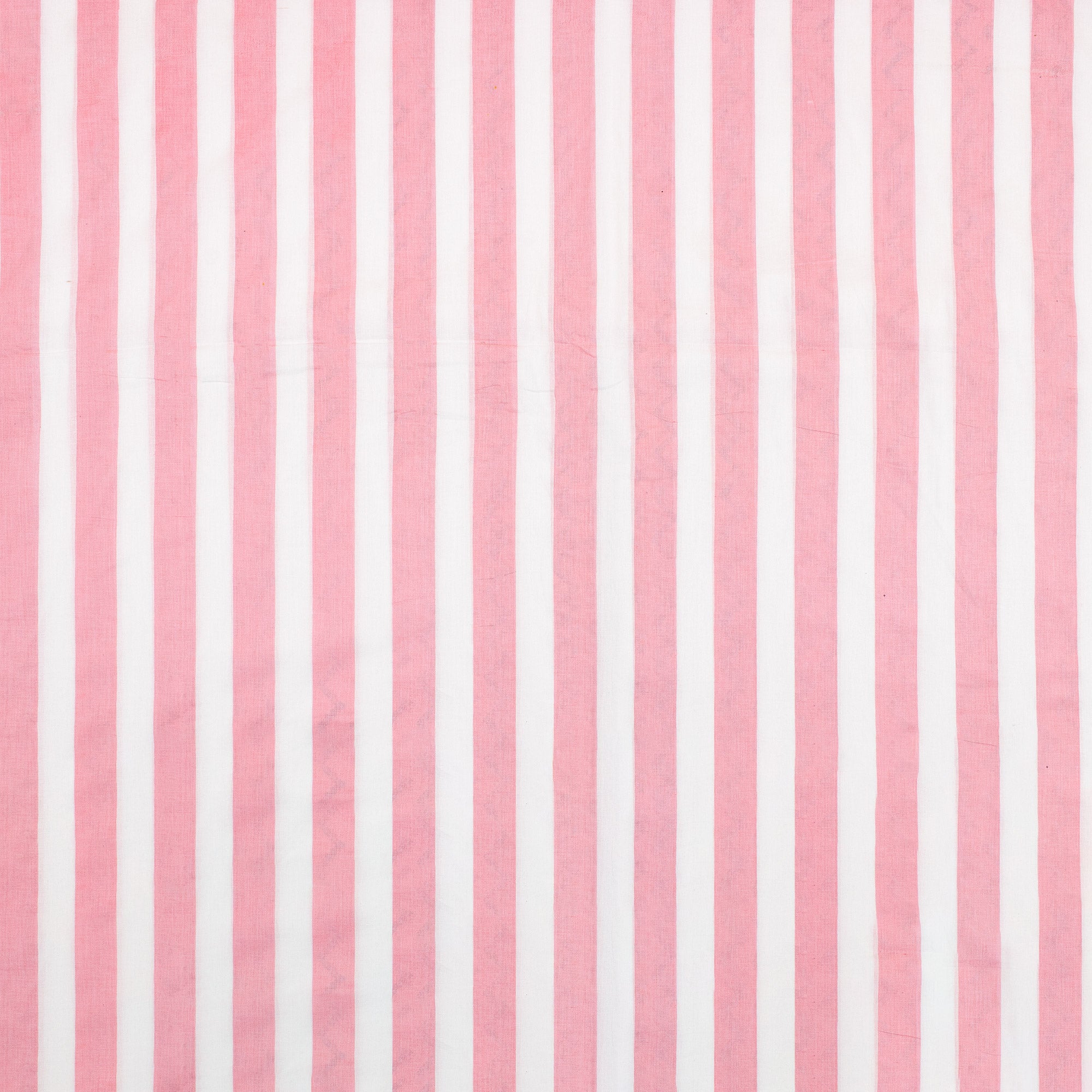Indian Pink Stripe Hand Block Printed Running Fabric