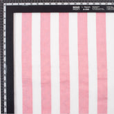 Indian Pink Stripe Hand Block Printed Running Fabric