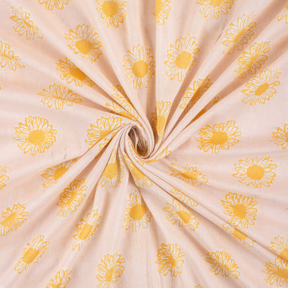 Floral Pure Cotton Hand Block Printed Fabric