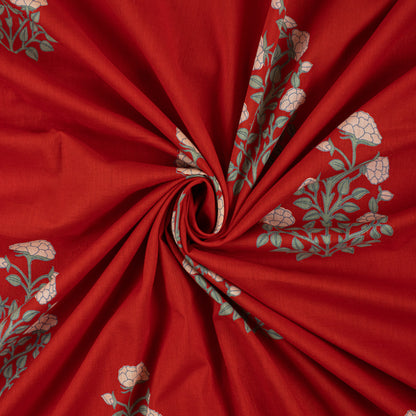 Premium Red Boota Hand Block Printed Fabric