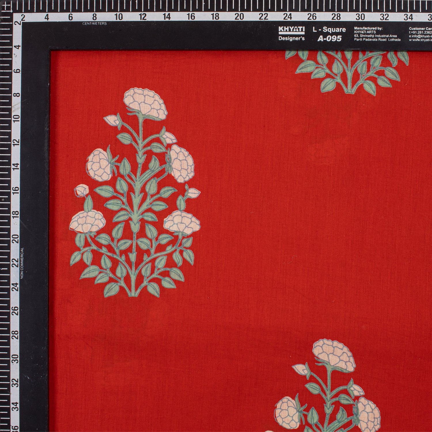 Premium Red Boota Hand Block Printed Fabric