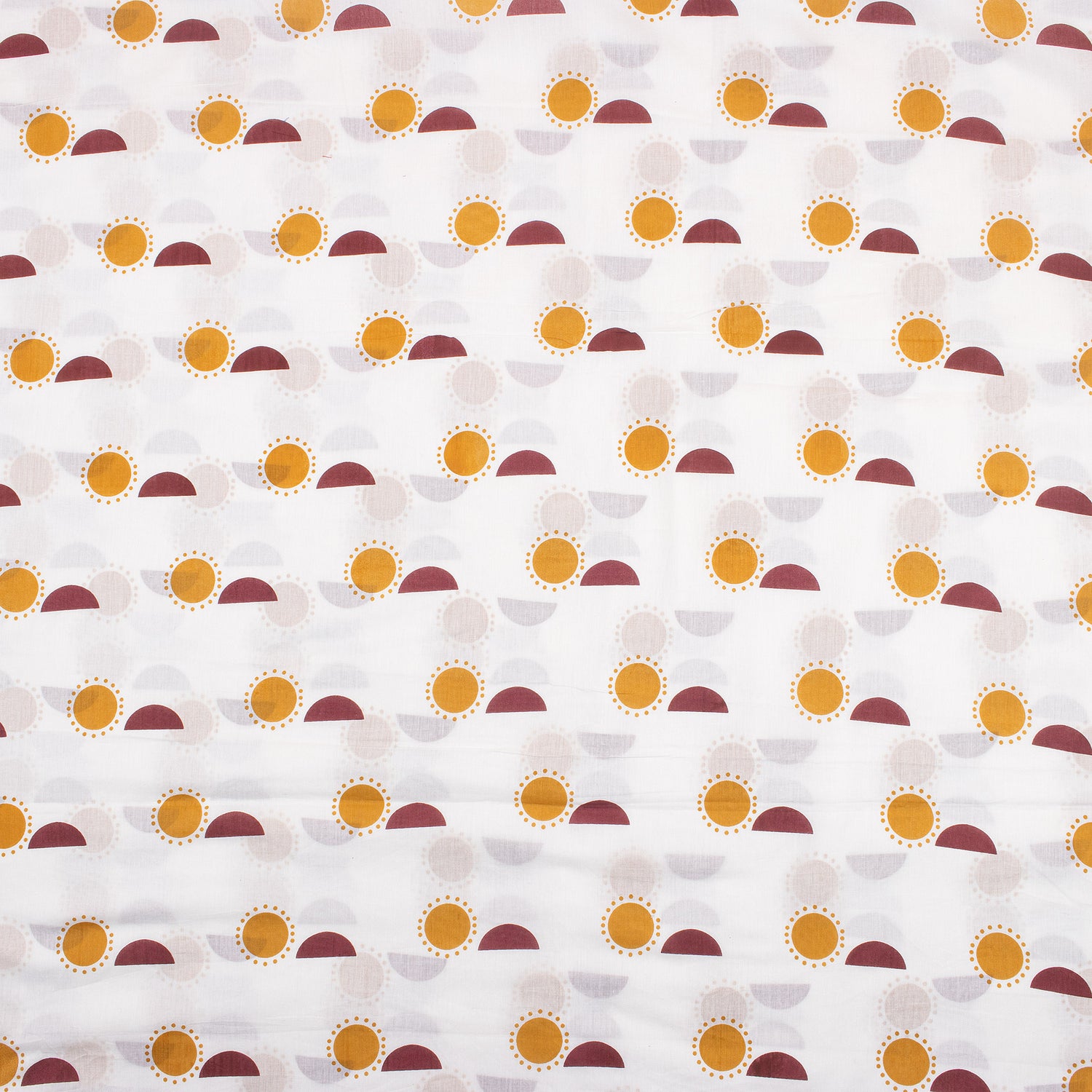 Sun Hand Block Printed Cotton Fabric by Yard