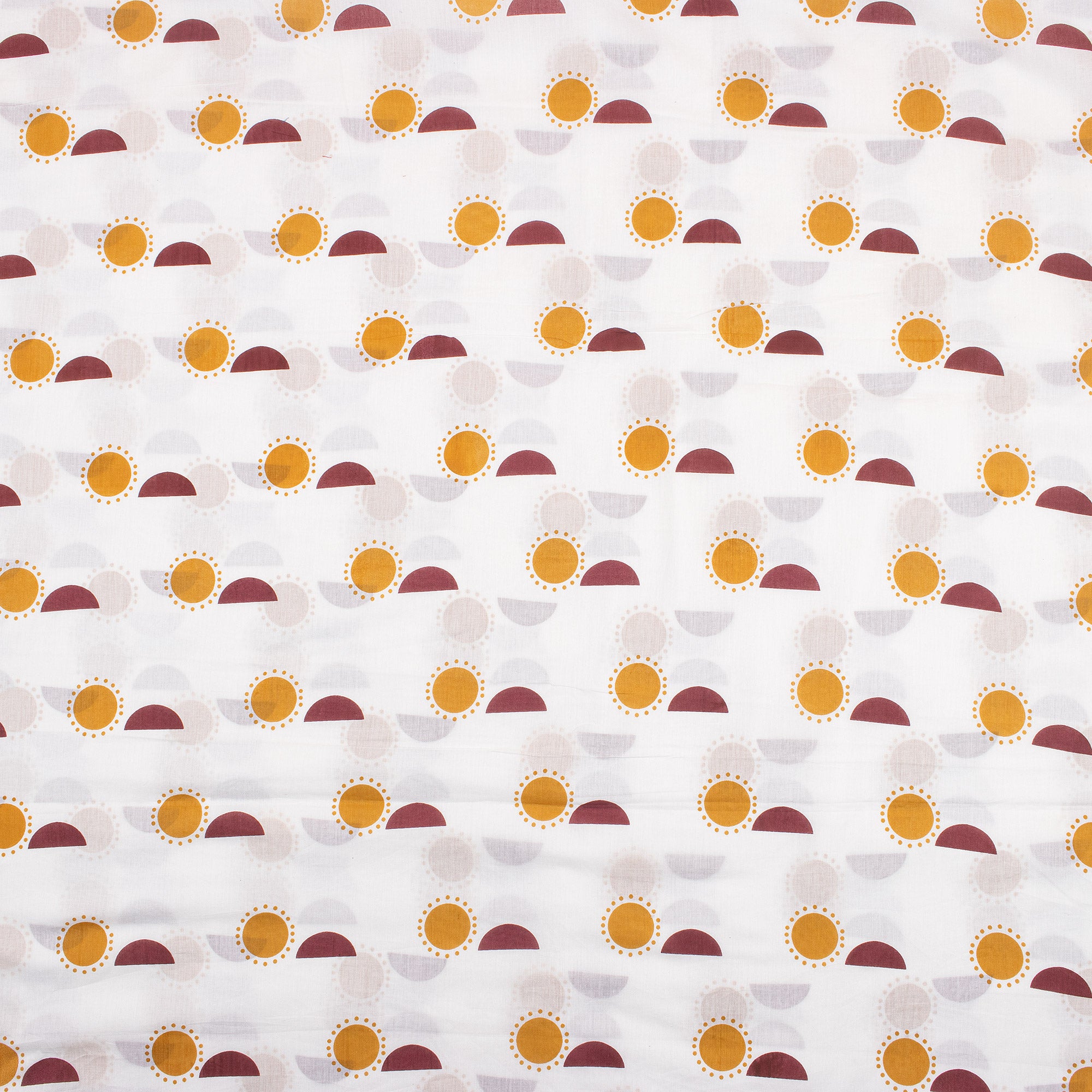 Sun Hand Block Printed Cotton Fabric by Yard