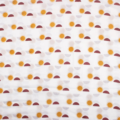 Sun Hand Block Printed Cotton Fabric by Yard