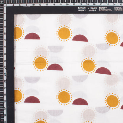 Sun Hand Block Printed Cotton Fabric by Yard