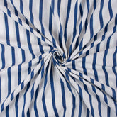 Blue Striped Pure Cotton Indian Fabric