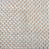 Sustainable Orange Floral Cotton Fabric - Indian Hand Block Print