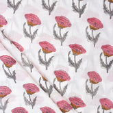 Premium Hand Block Printed Floral Cotton Fabric