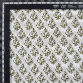 Green Floral Pure Cotton Hand Block Printed Fabric