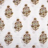 Red Boota Hand Block Printed Fabric