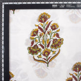 Red Boota Hand Block Printed Fabric