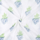 Quality Blue Floral Hand Block Printed Fabric