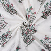 Pure Cotton Green Hand Block Printed Fabric