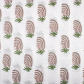 Indian Red Leaf Hand Block Printed Fabric