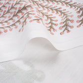 Indian Red Leaf Hand Block Printed Fabric