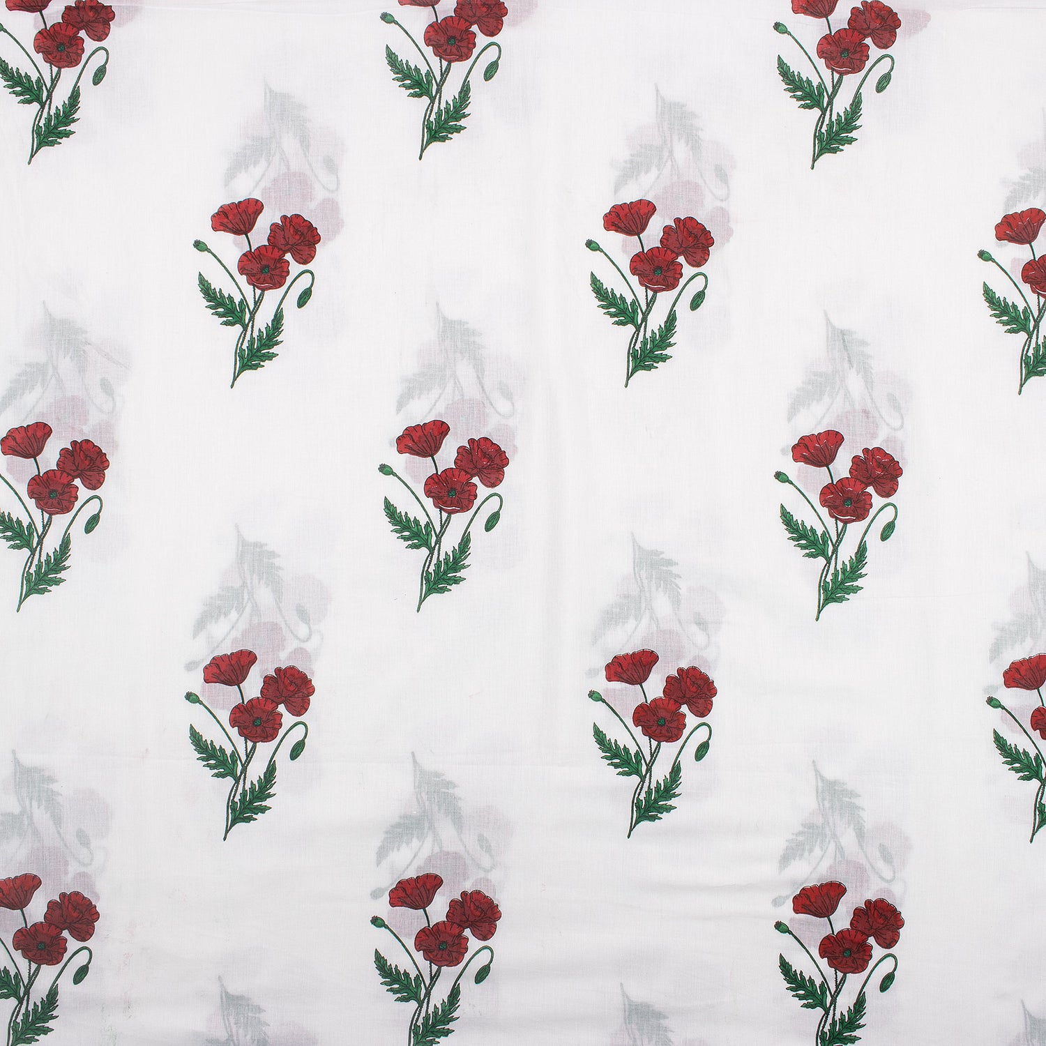 Organic Cotton Floral Hand Block Printed Fabric