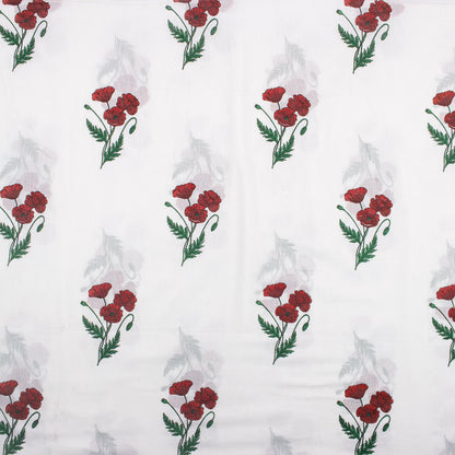Organic Cotton Floral Hand Block Printed Fabric