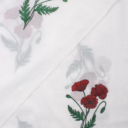 Organic Cotton Floral Hand Block Printed Fabric