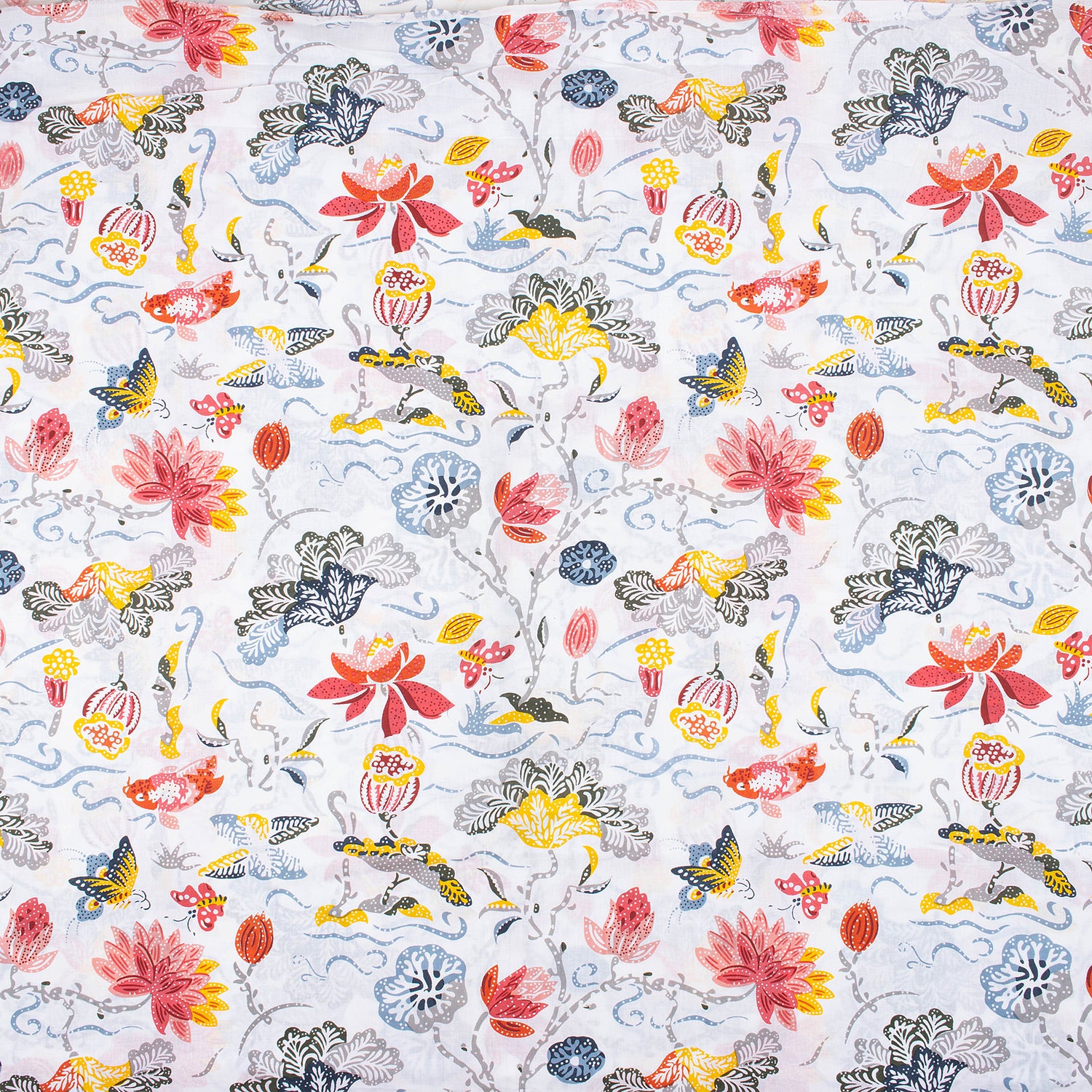Multicolor Floral Rajasthani Print Fabric