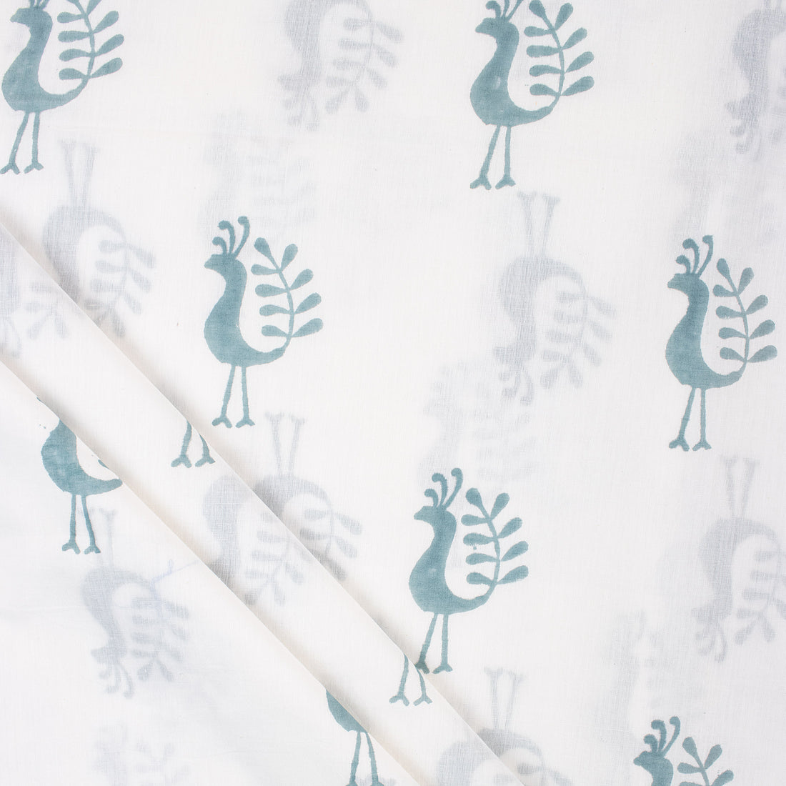 Blue Peacock Handmade Cotton Fabric